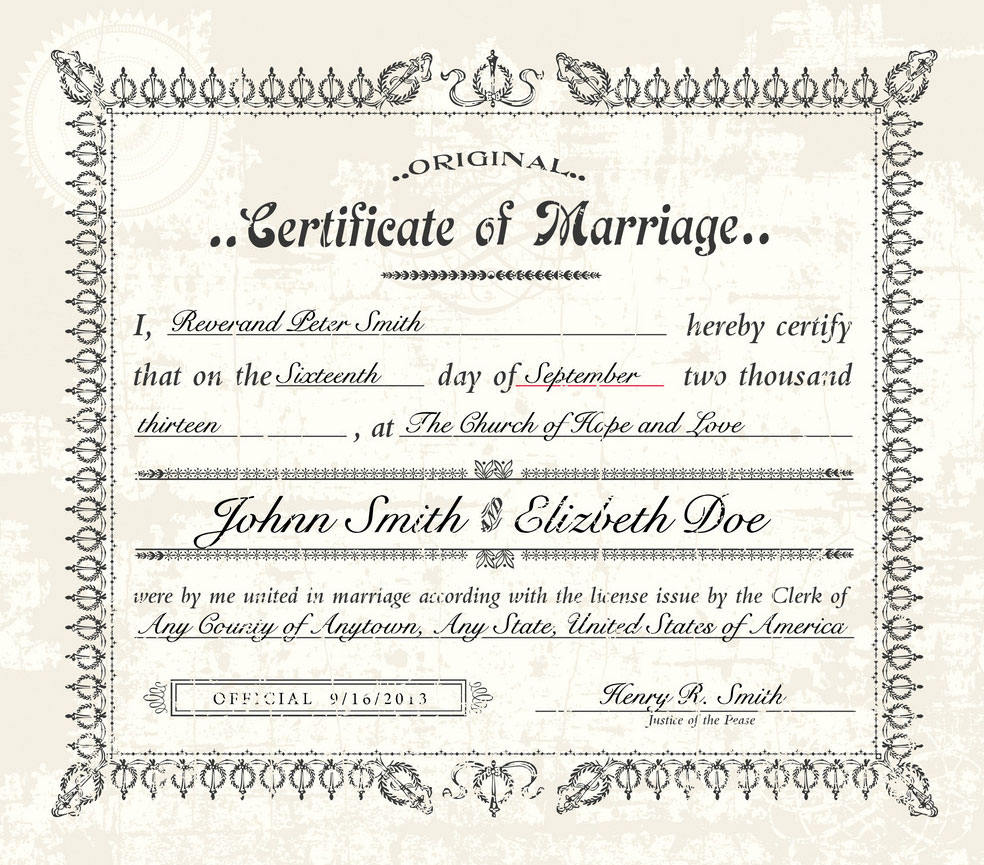 NAATI Marriage Certificate Translation