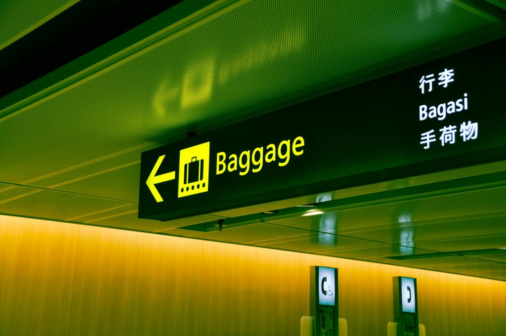 Baggage Claim Sign in Multiple Languages